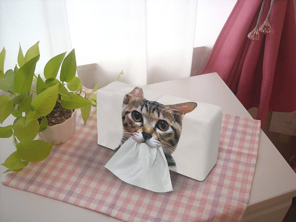 ティッシュケースカバー 可愛いワンちゃん猫ちゃんプリント